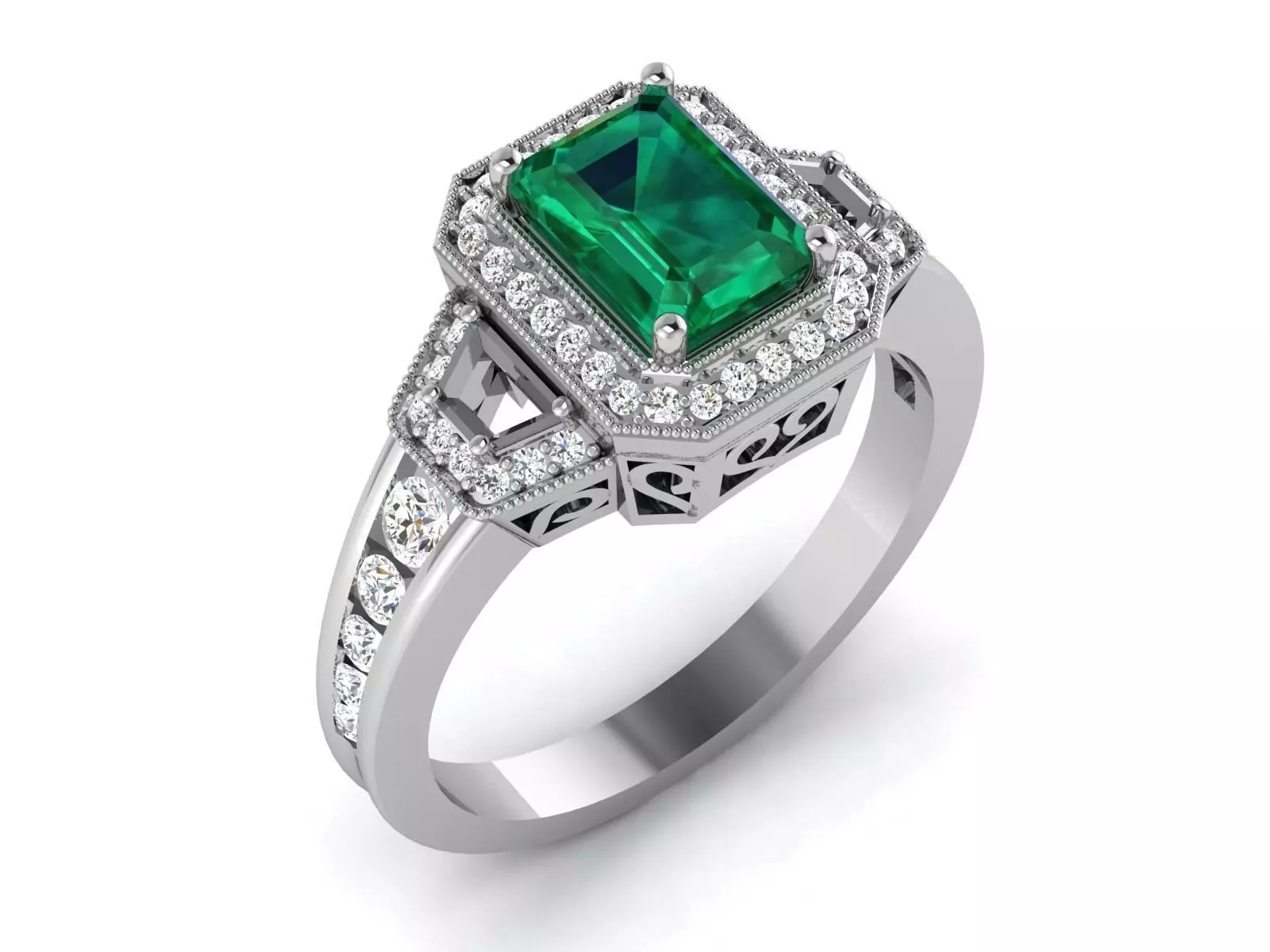 Solitaire ring 3dm stl render detail 3D print model 3D print model_0