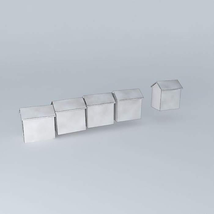 Berck Plage  Beach Cabins Free 3D model_3