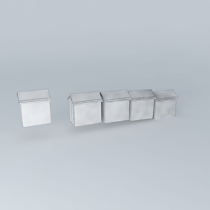 Berck Plage  Beach Cabins Free 3D model_4