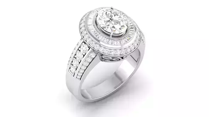 Solitaire ring 3dm stl render detail 3D print model