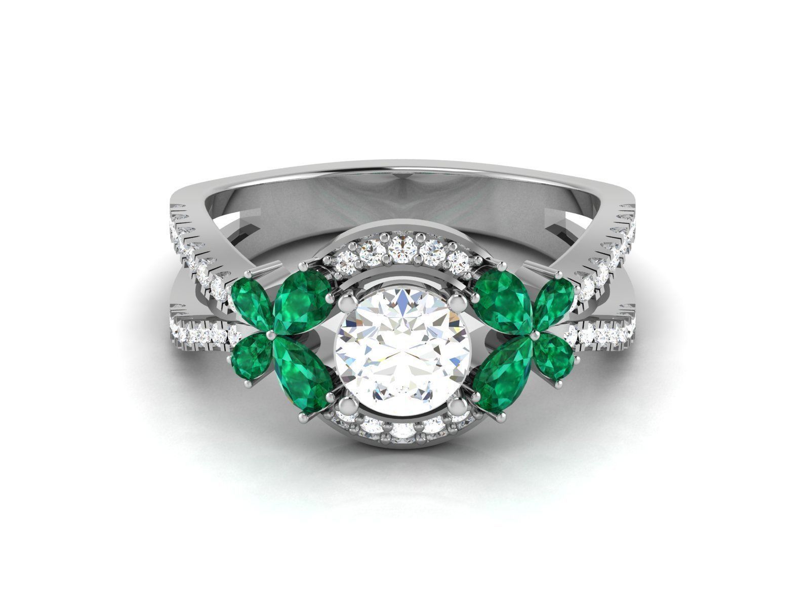 Solitaire ring 3dm stl render detail 3D print model 3D print model_10