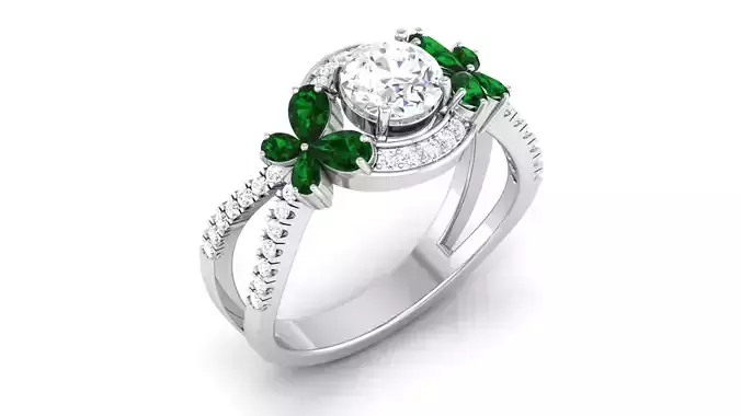 Solitaire ring 3dm stl render detail 3D print model