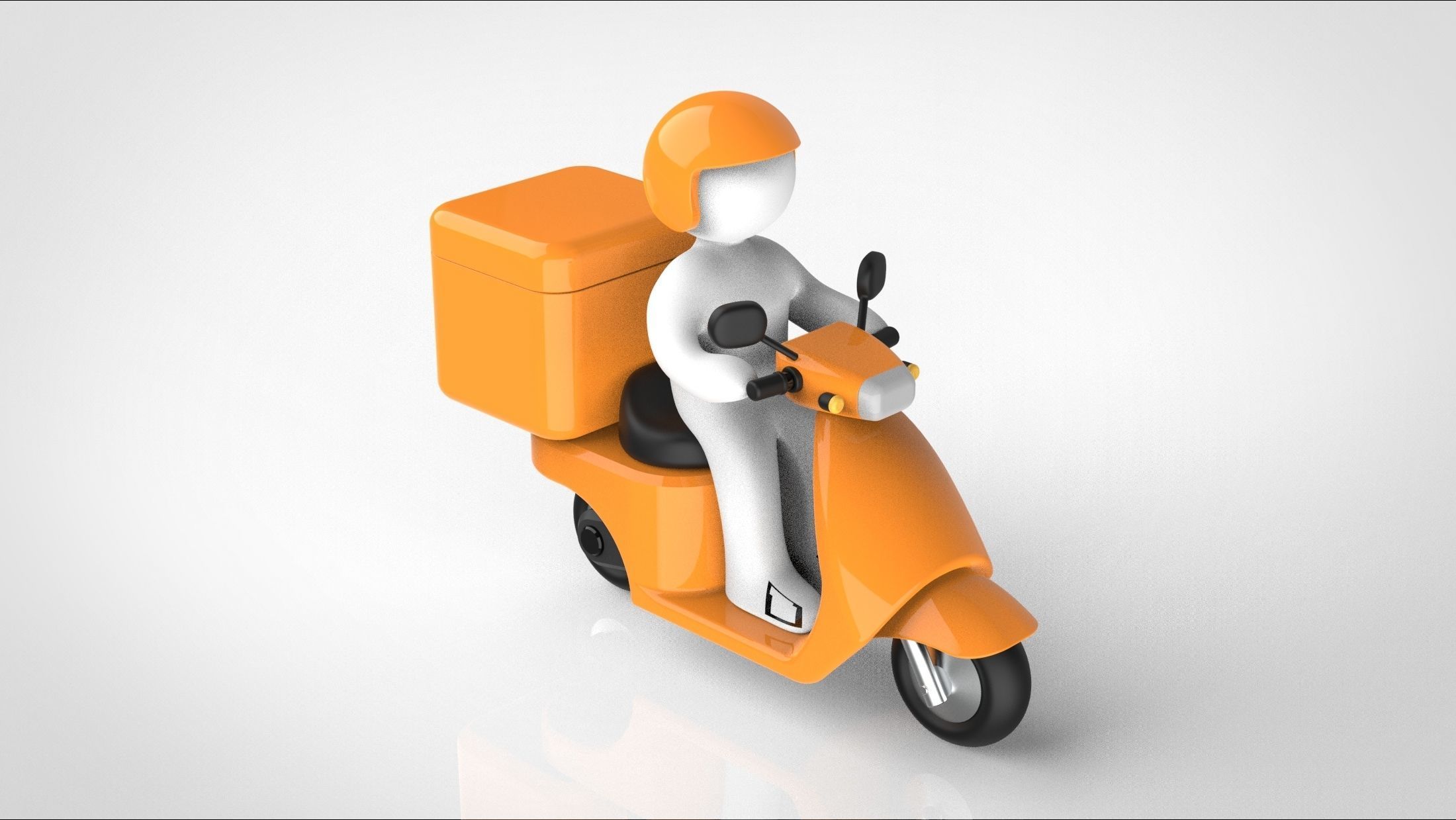 delivery scooter 3D model_5