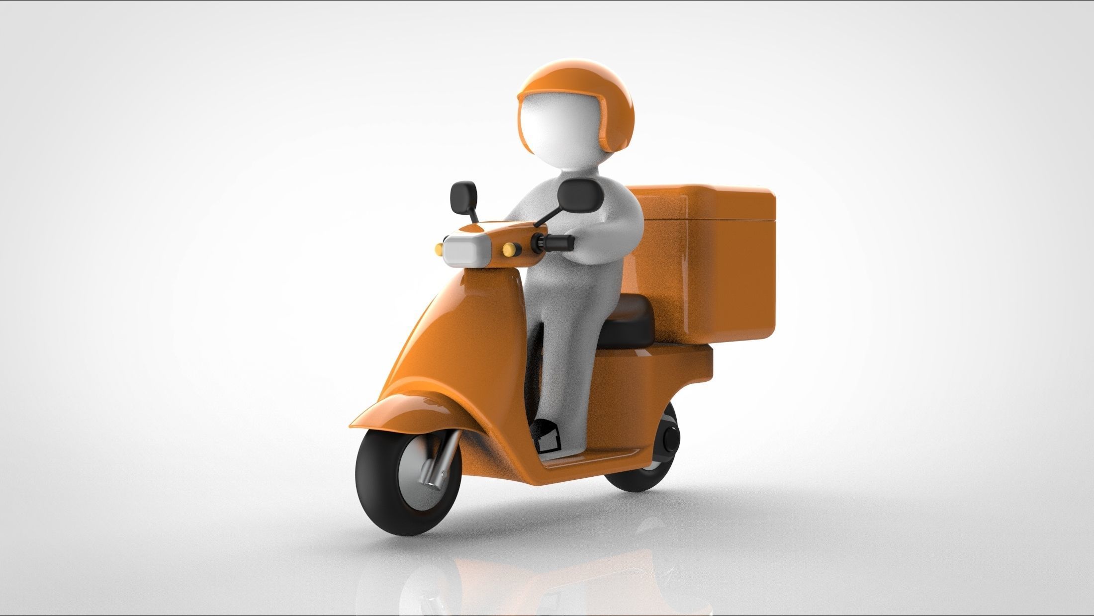 delivery scooter 3D model_2