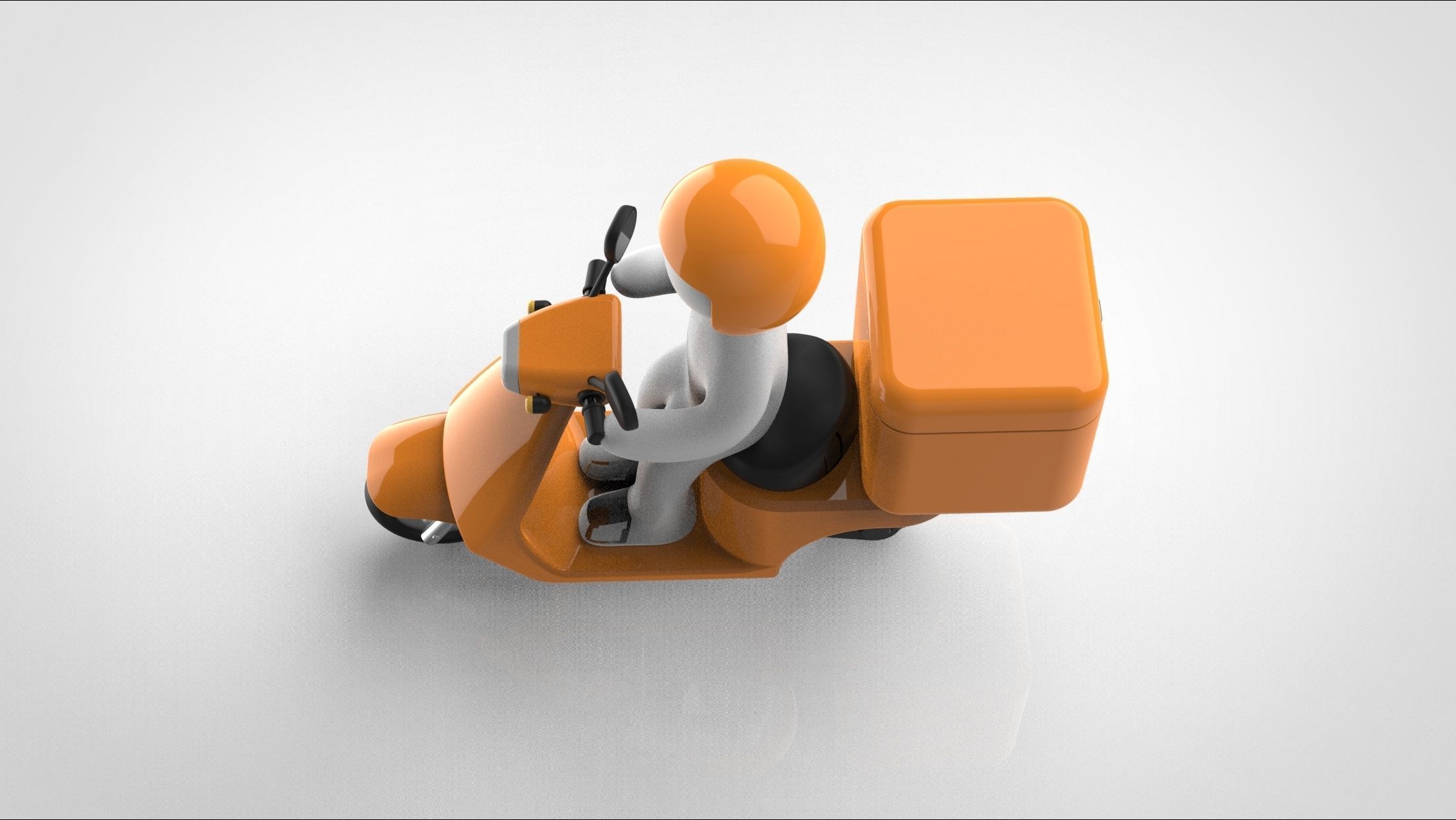 delivery scooter 3D model_4