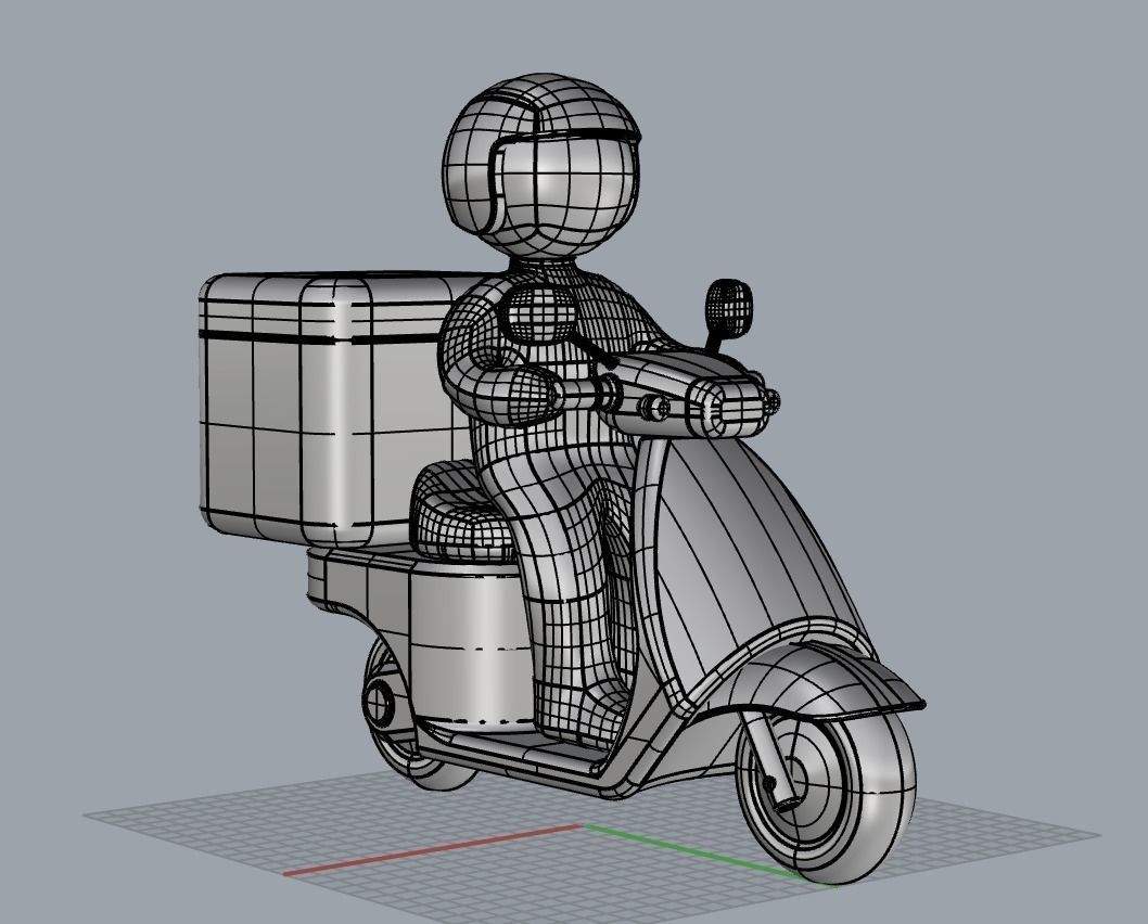 delivery scooter 3D model_7