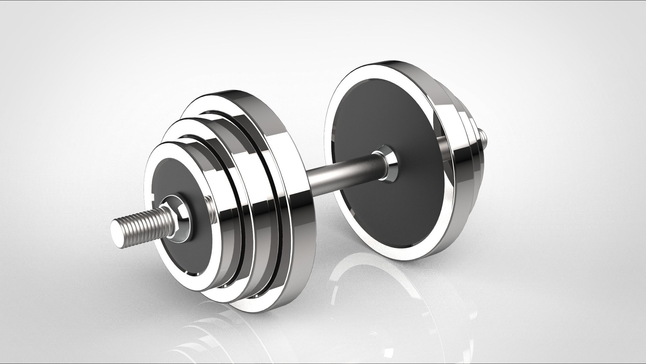 dumbbell pair of dumbbells 3D model_2