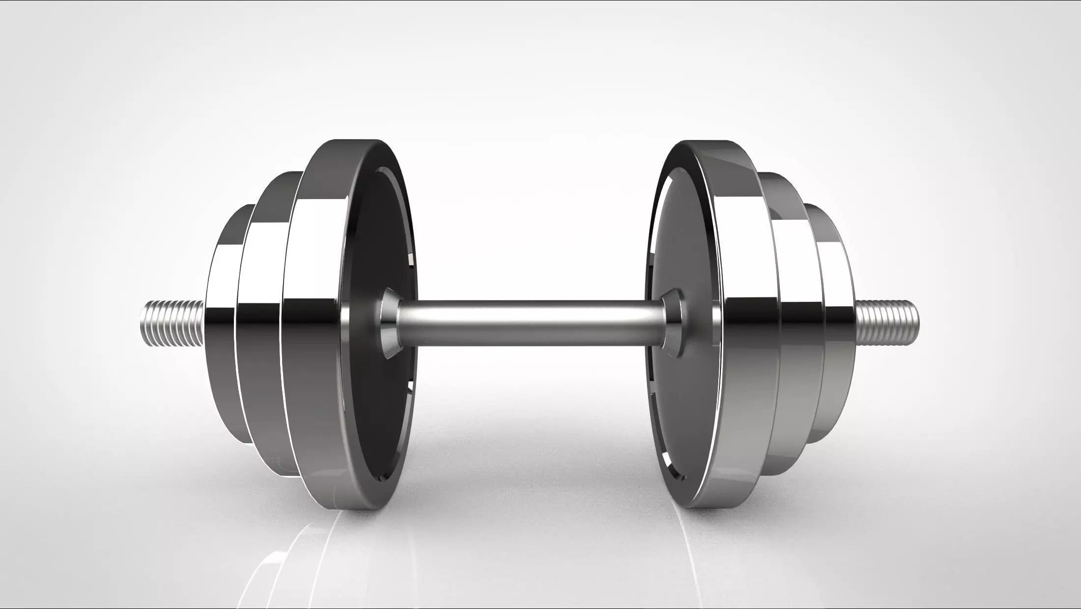dumbbell pair of dumbbells 3D model_0