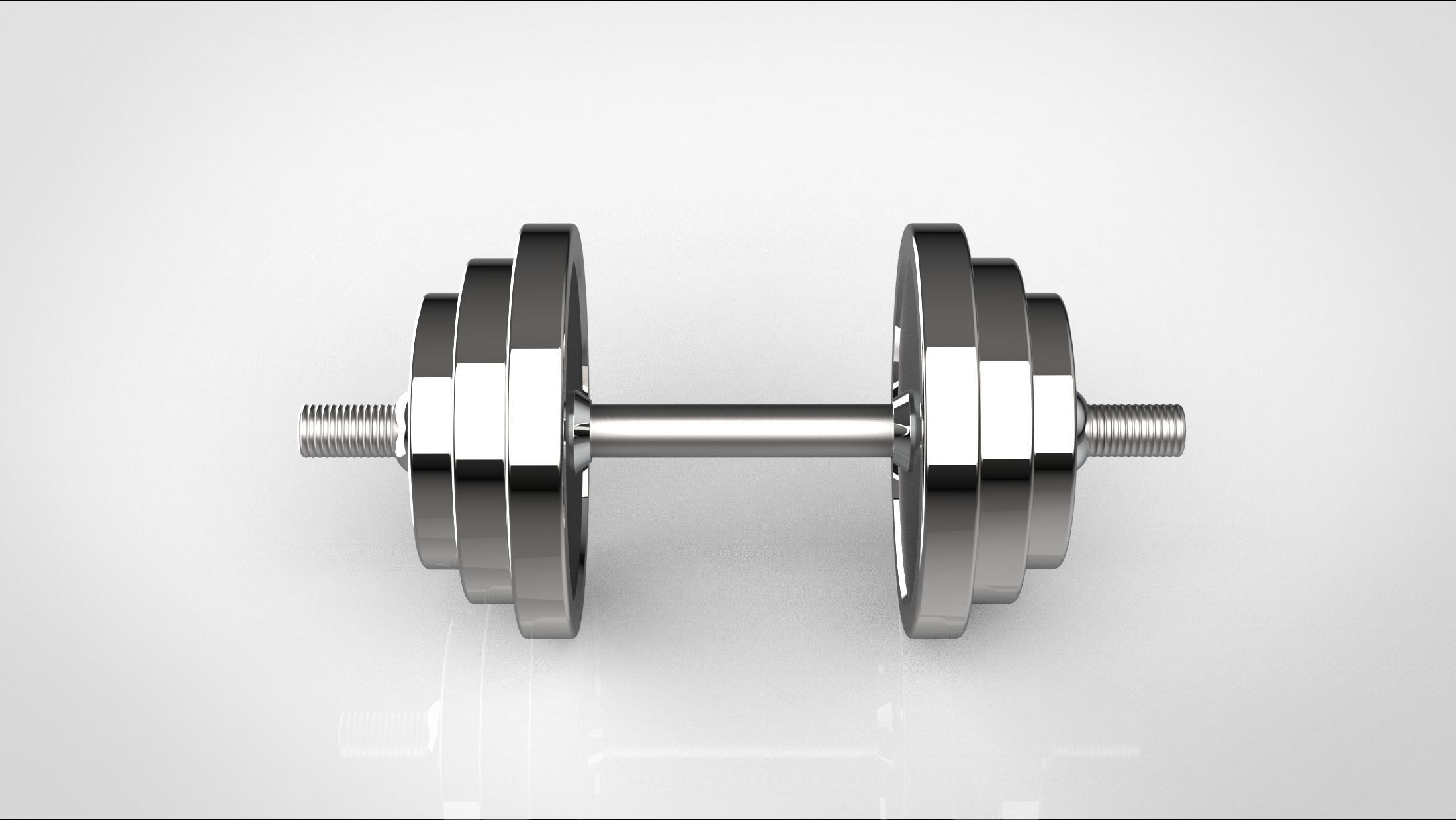 dumbbell pair of dumbbells 3D model_4