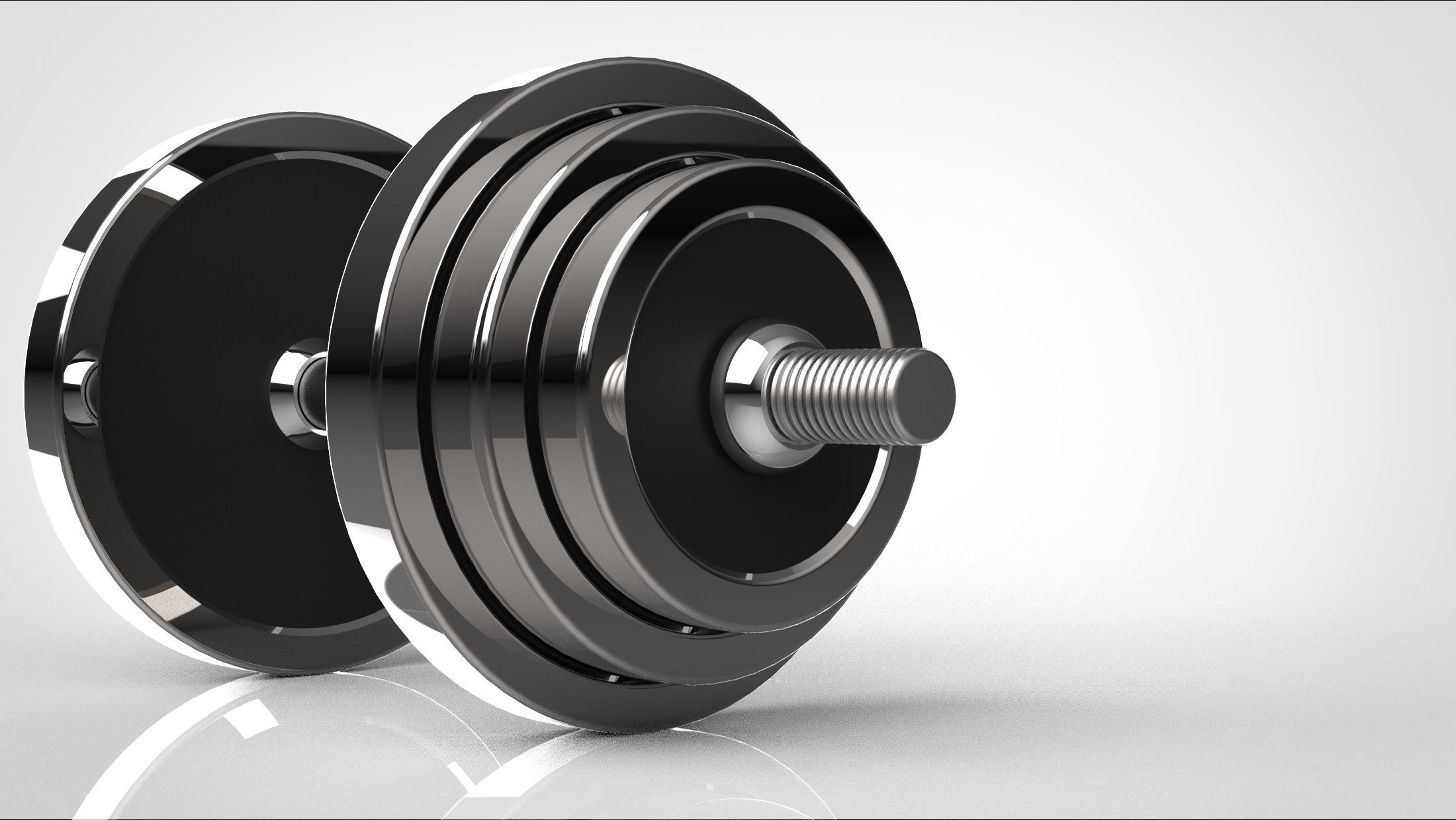 dumbbell pair of dumbbells 3D model_5