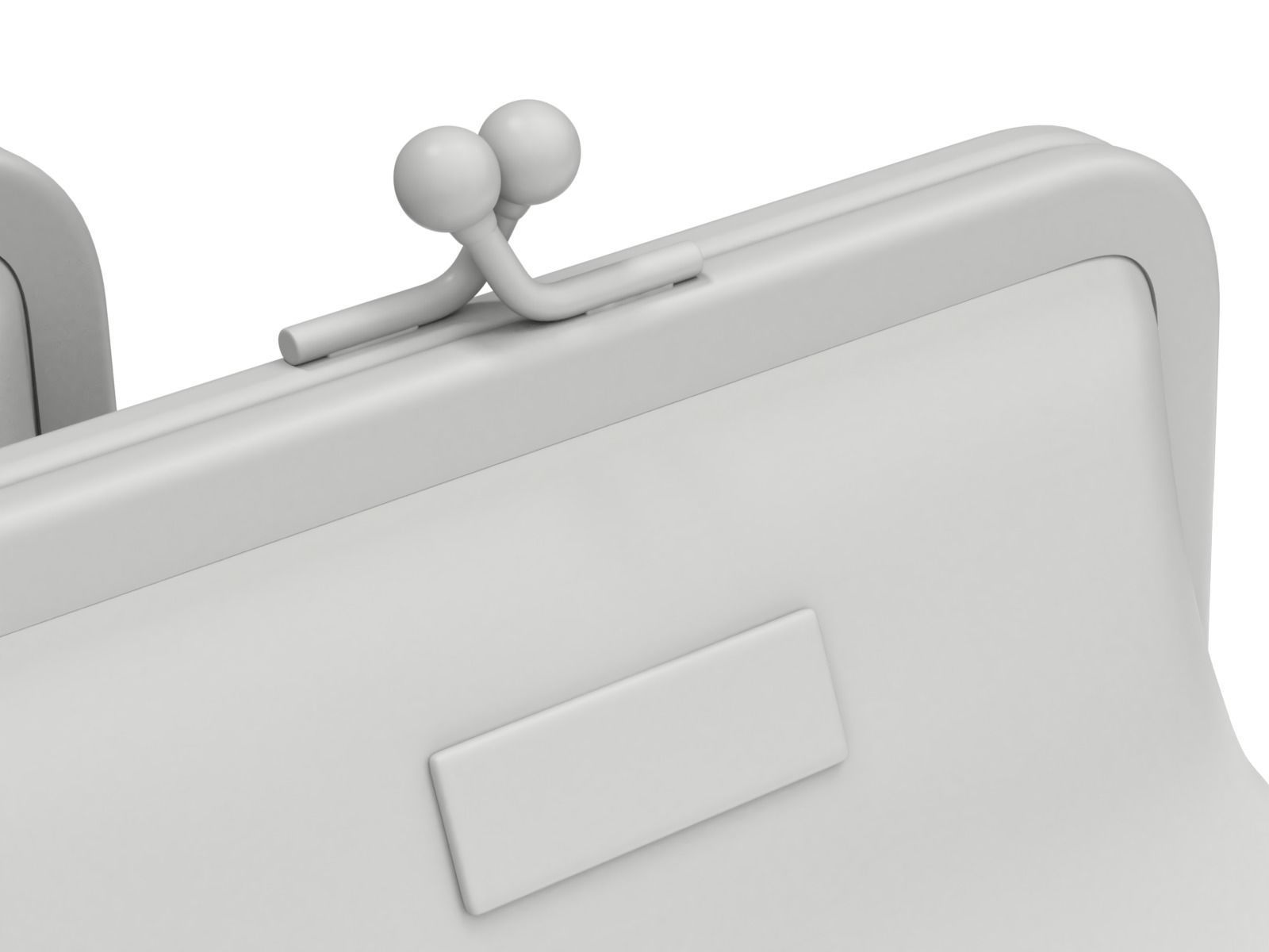 Leather and Fabric Purse 3D model_14