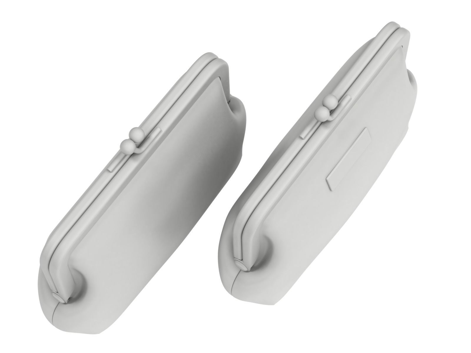 Leather and Fabric Purse 3D model_16