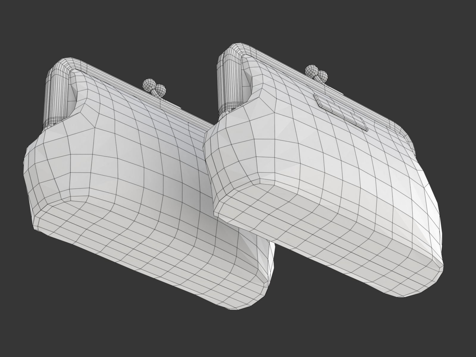 Leather and Fabric Purse 3D model_24