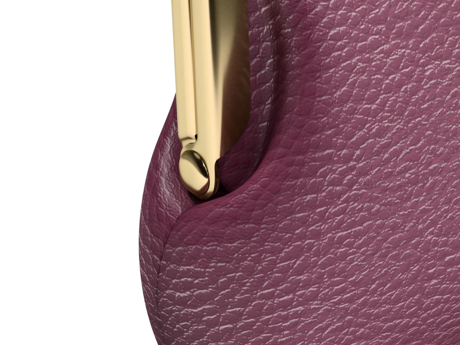 Leather and Fabric Purse 3D model_6