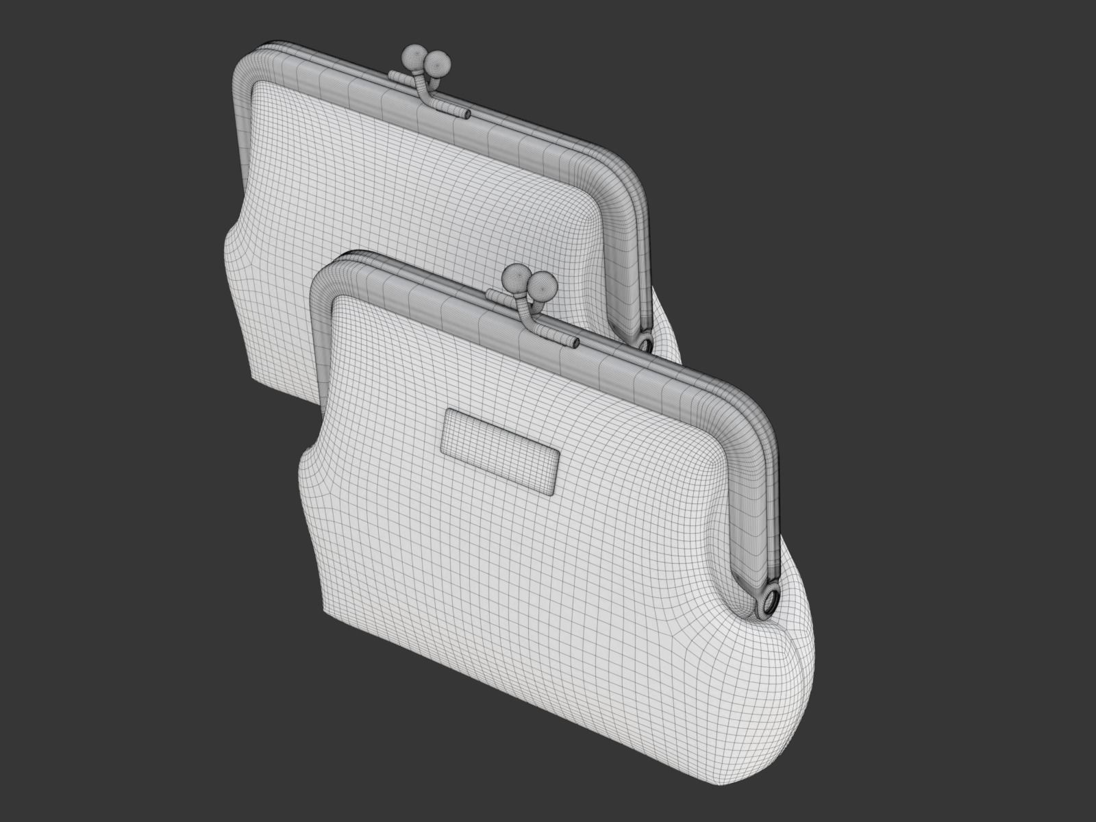 Leather and Fabric Purse 3D model_31