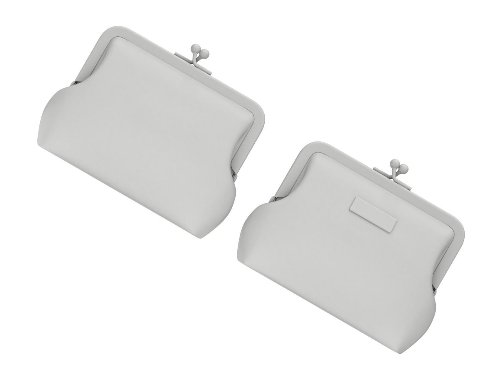 Leather and Fabric Purse 3D model_17