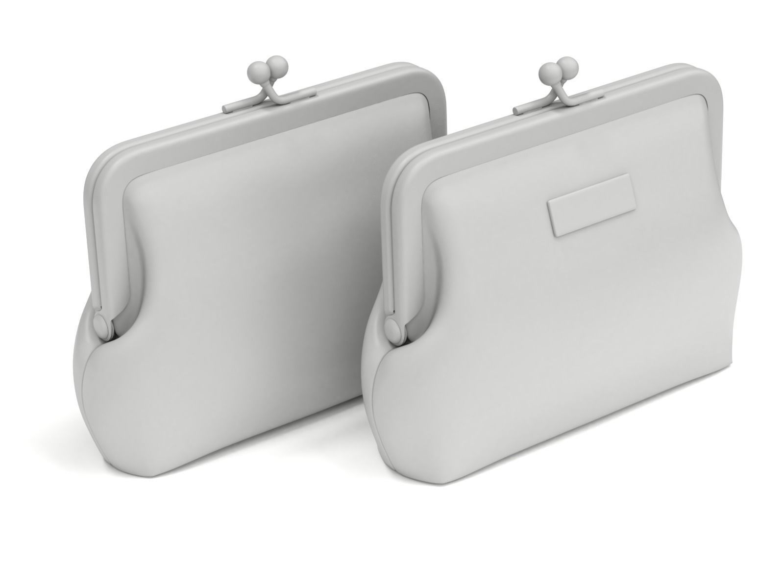 Leather and Fabric Purse 3D model_13