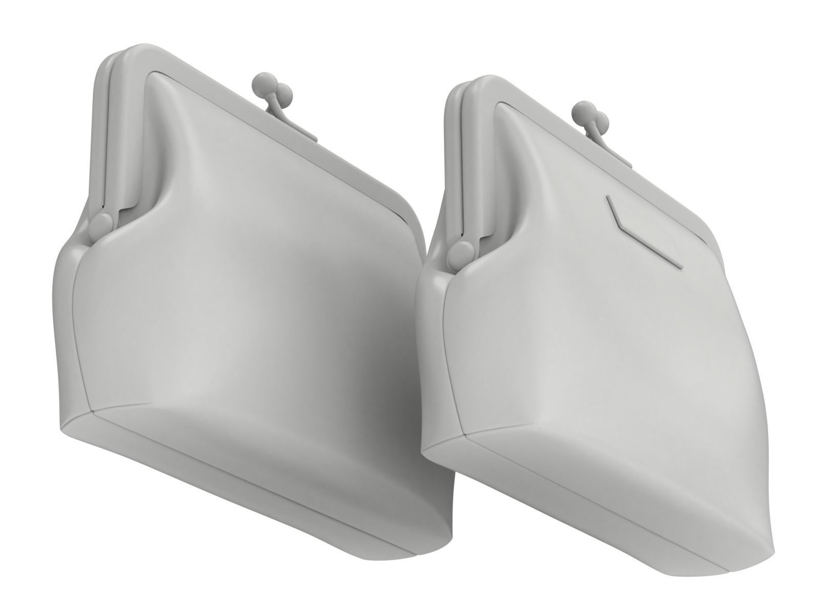 Leather and Fabric Purse 3D model_15