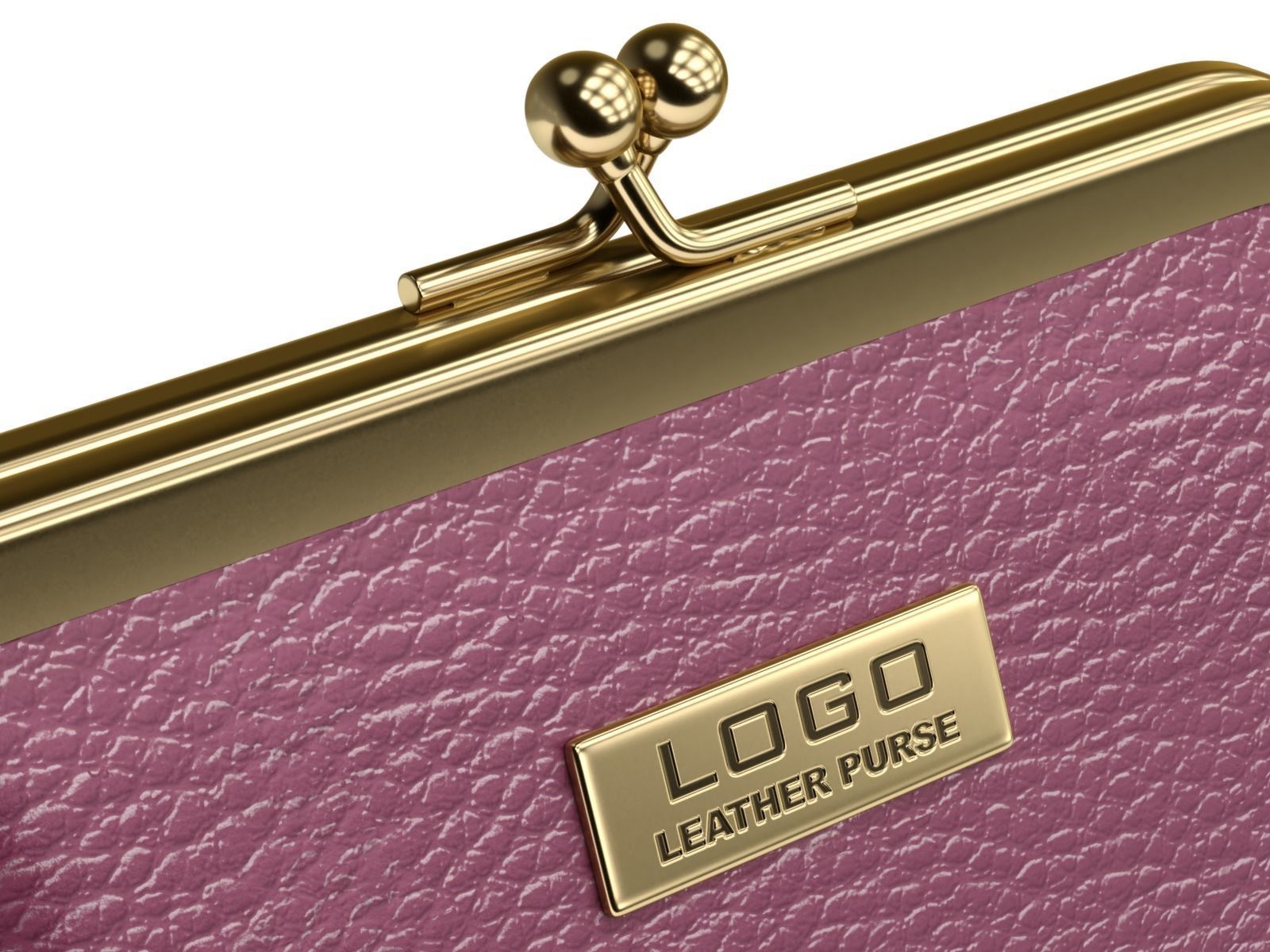 Leather and Fabric Purse 3D model_8