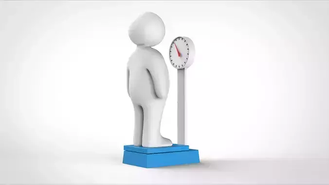 fat man and weight scale 3D model