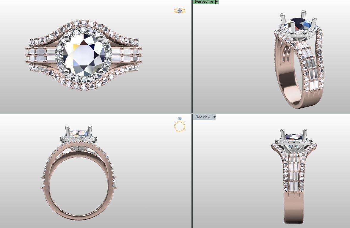 Engagement ring 3D print model_1