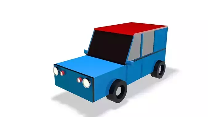 Low Poly City Car 3d Model