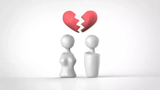 divorce two people with heart