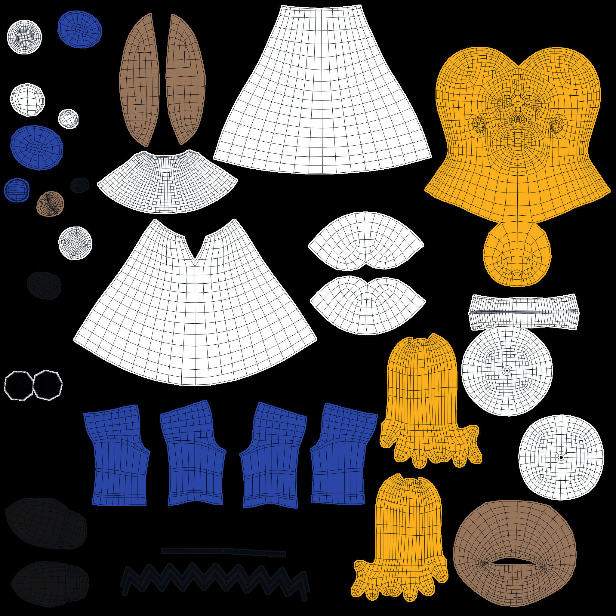 Homer Simpson for animation Low-poly 3D model_6