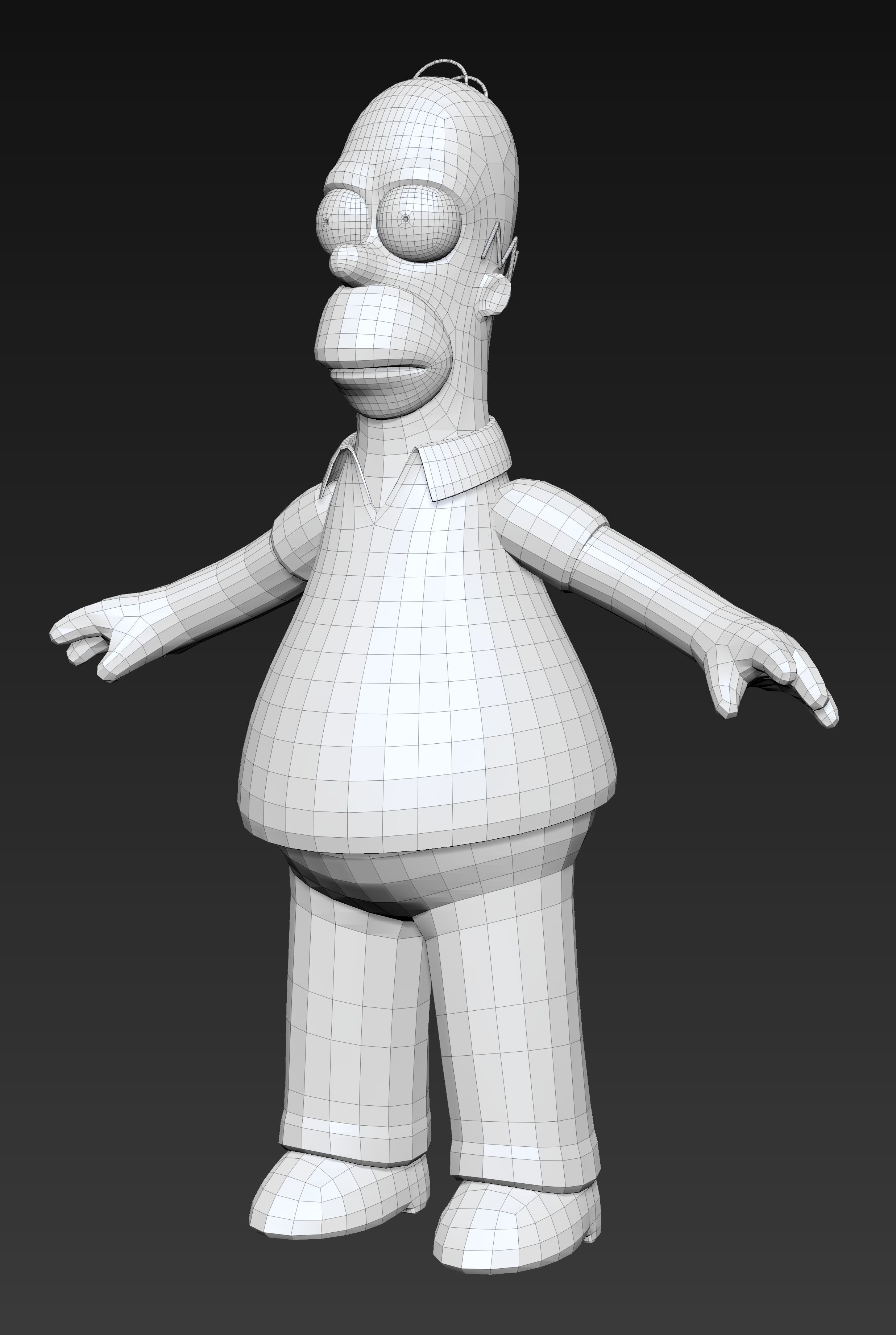 Homer Simpson for animation Low-poly 3D model_4