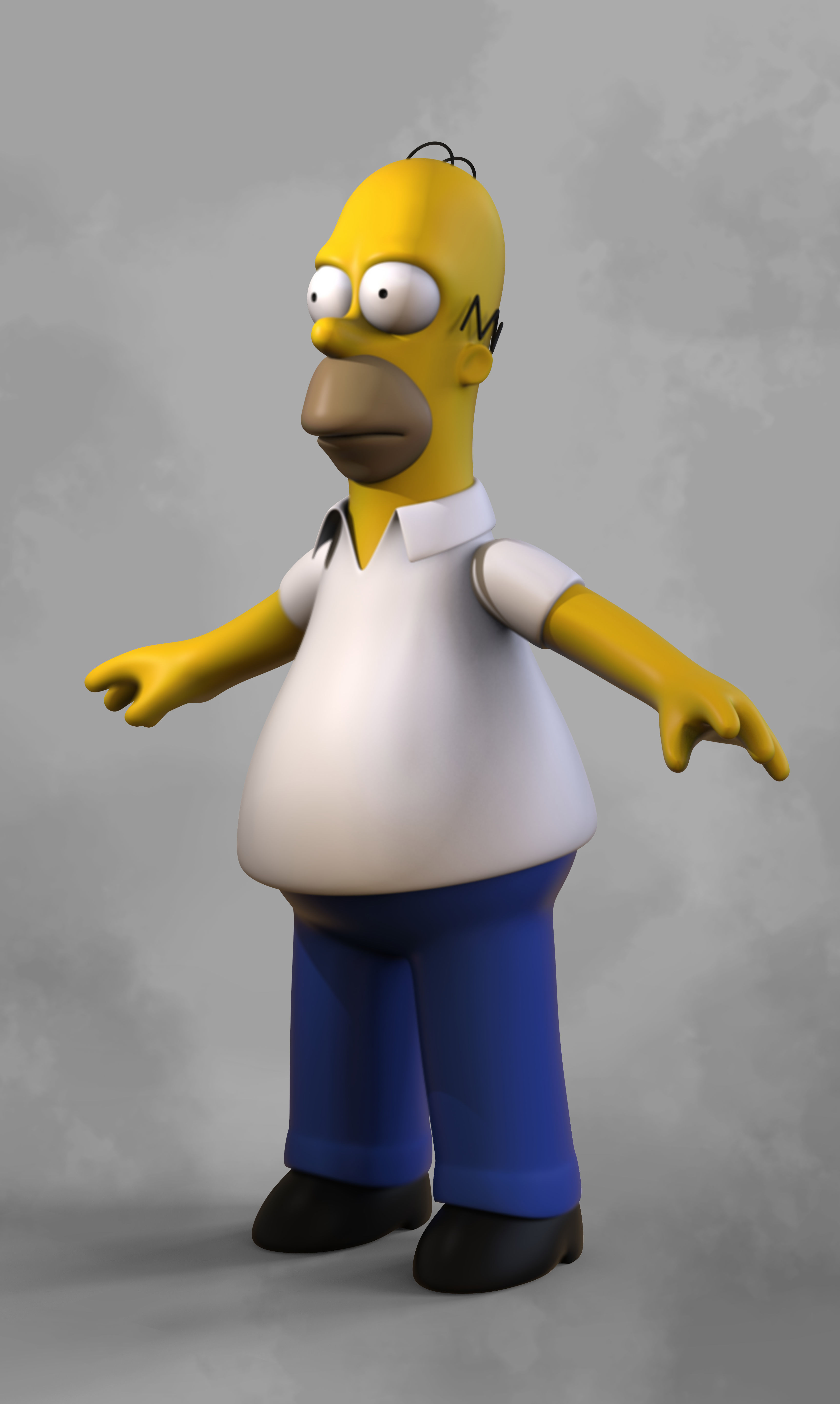 Homer Simpson for animation Low-poly 3D model_1