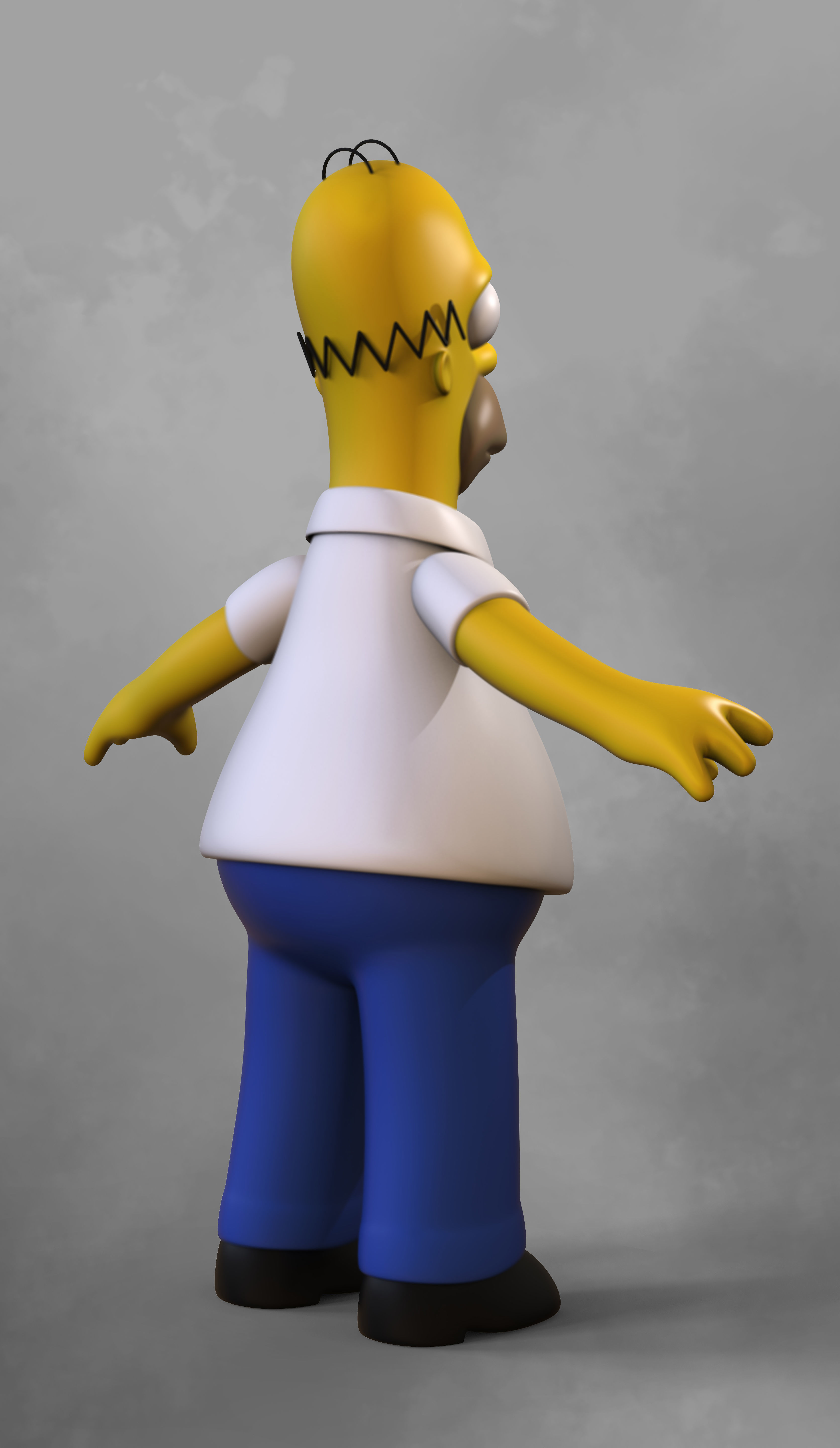 Homer Simpson for animation Low-poly 3D model_3