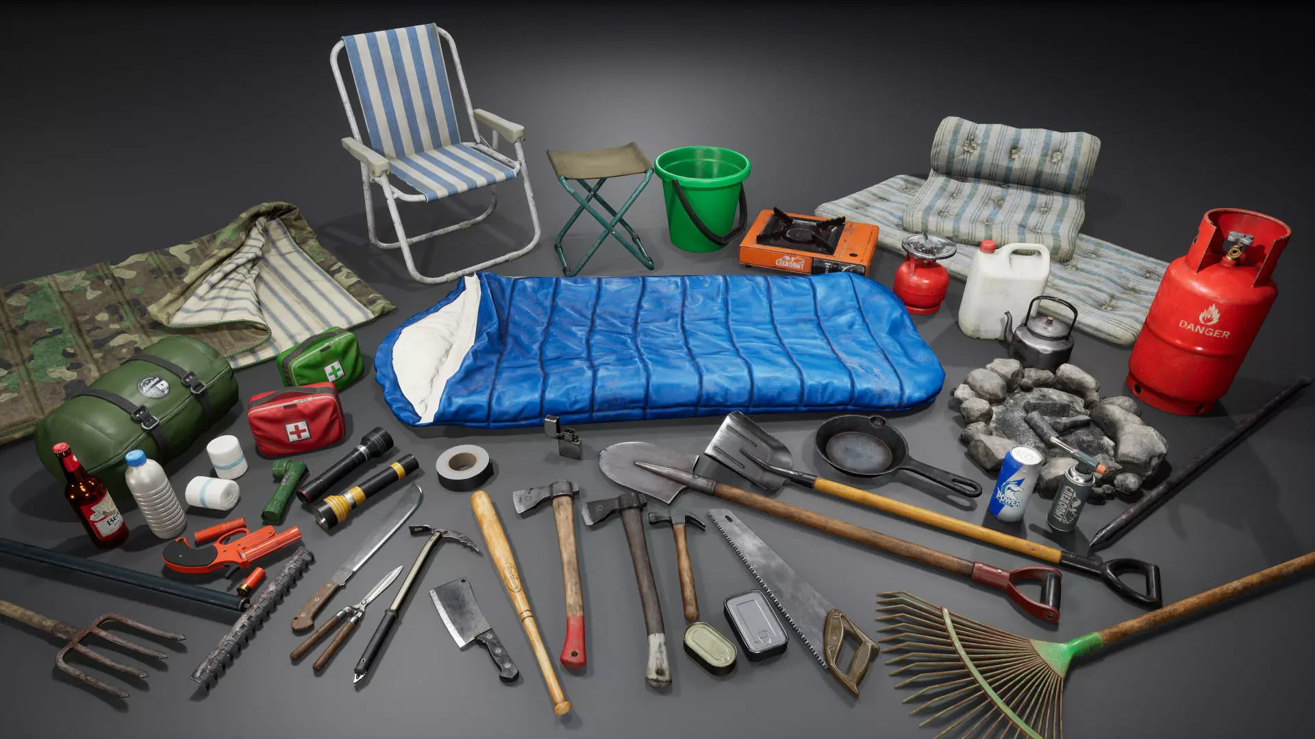 Survival Items V2 UE4 Low-poly 3D model_0