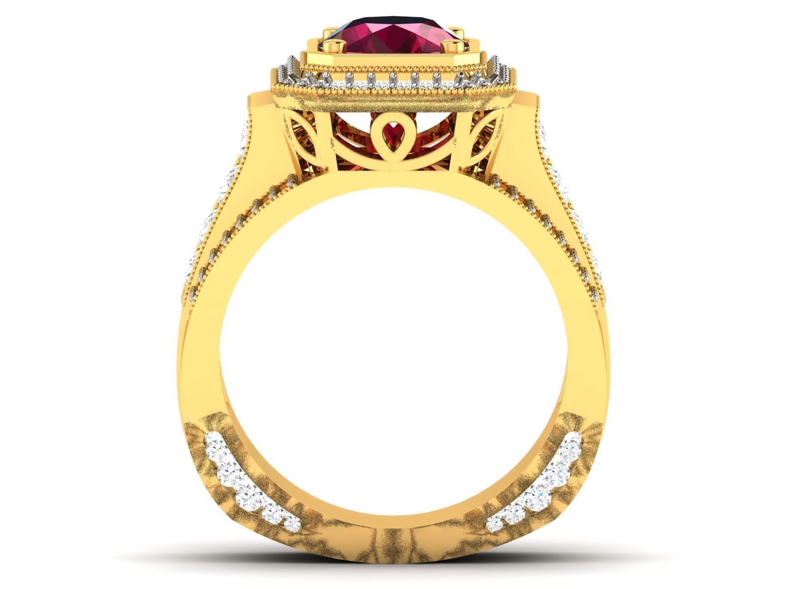Solitaire ring 3dm stl render detail 3D print model 3D print model_7