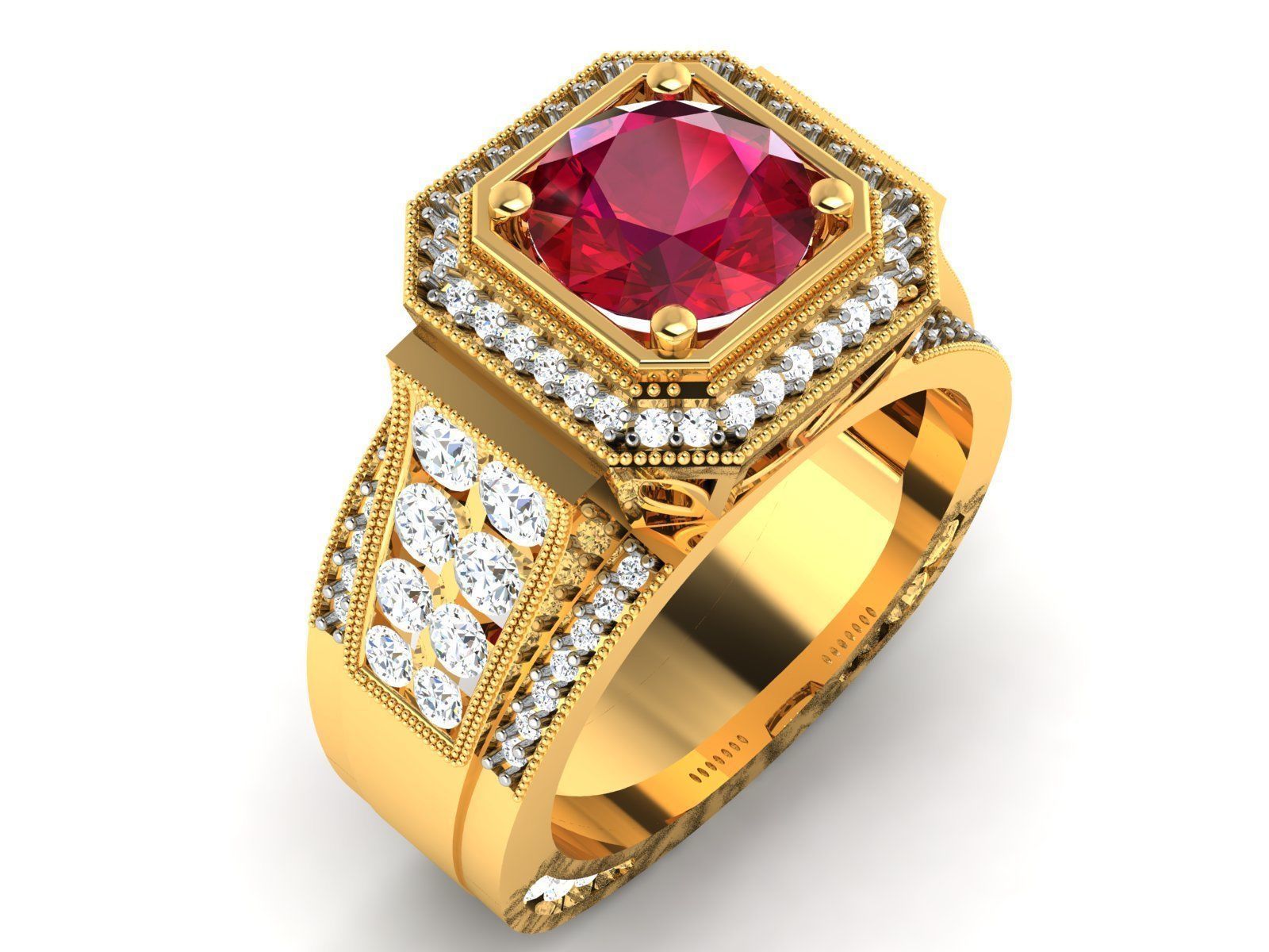 Solitaire ring 3dm stl render detail 3D print model 3D print model_4