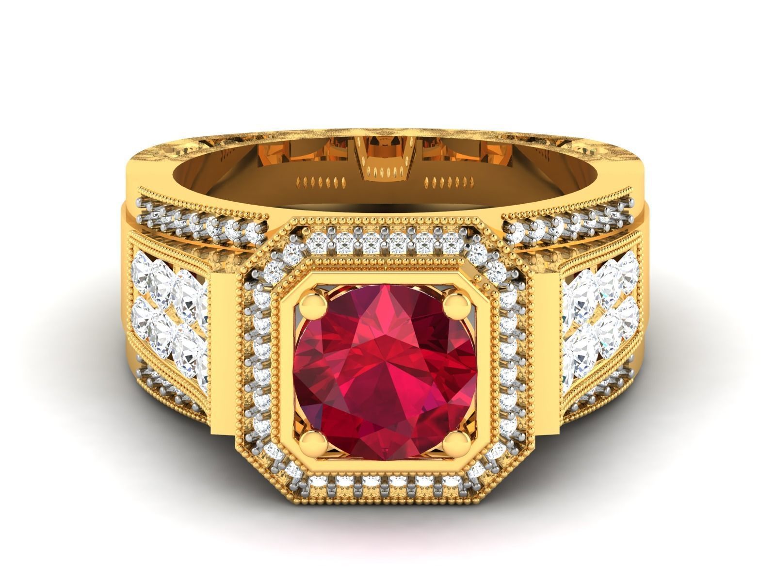 Solitaire ring 3dm stl render detail 3D print model 3D print model_11