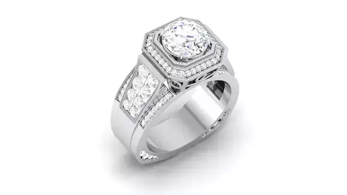 Solitaire ring 3dm stl render detail 3D print model