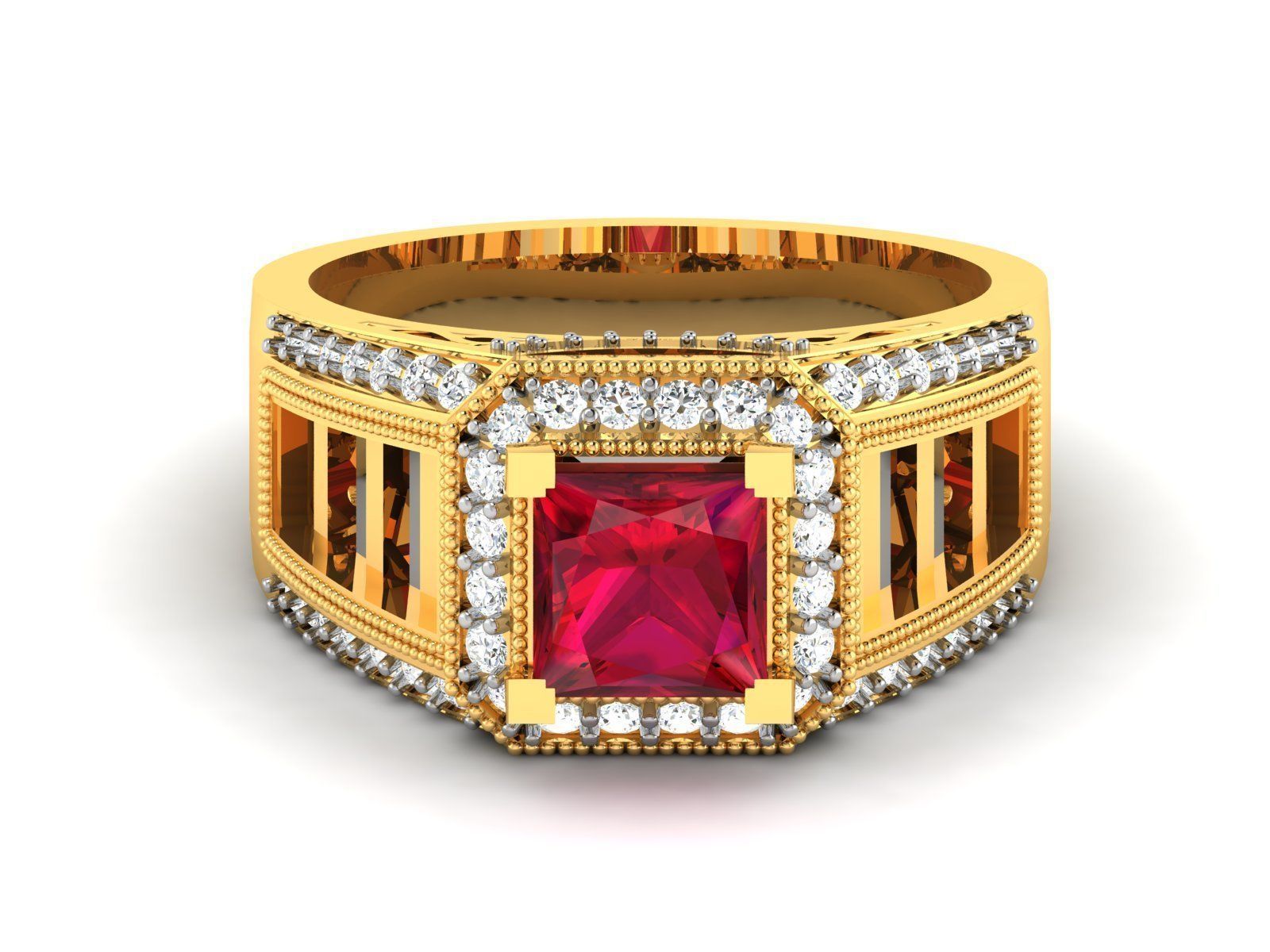 Solitaire ring 3dm stl render detail 3D print model 3D print model_10