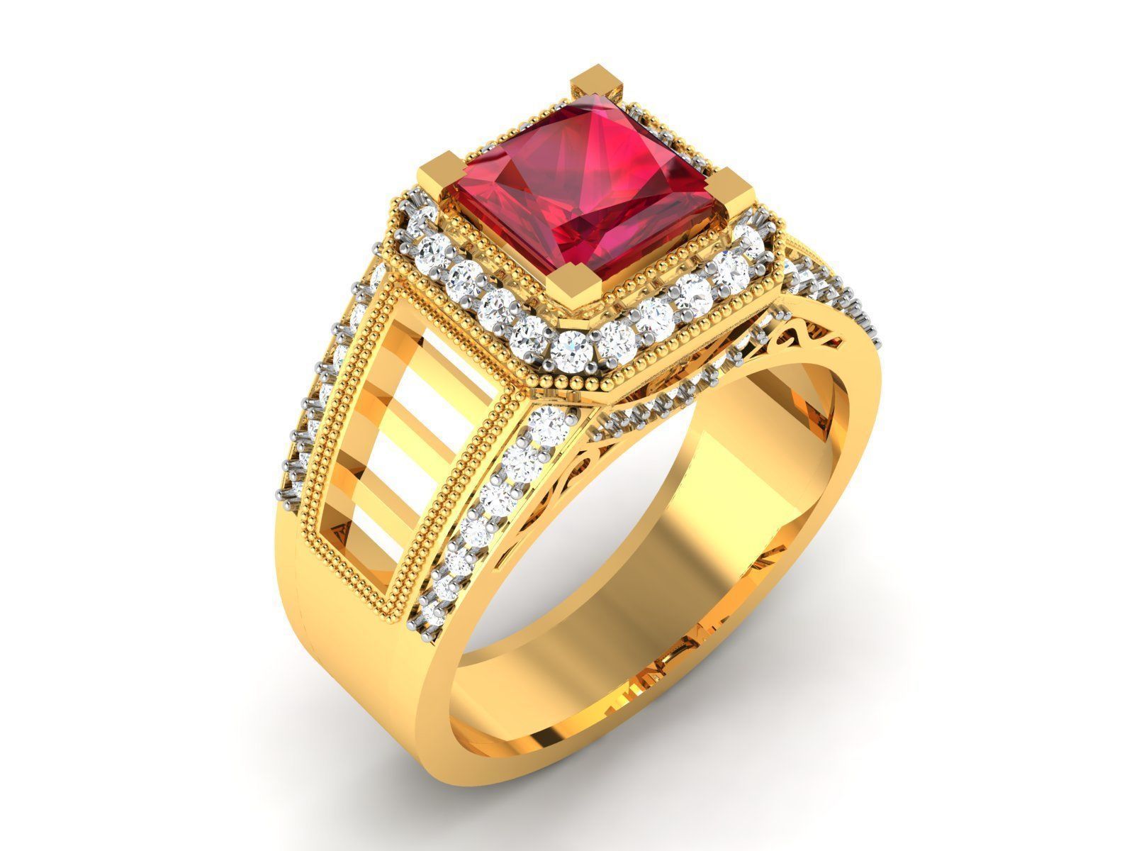 Solitaire ring 3dm stl render detail 3D print model 3D print model_4