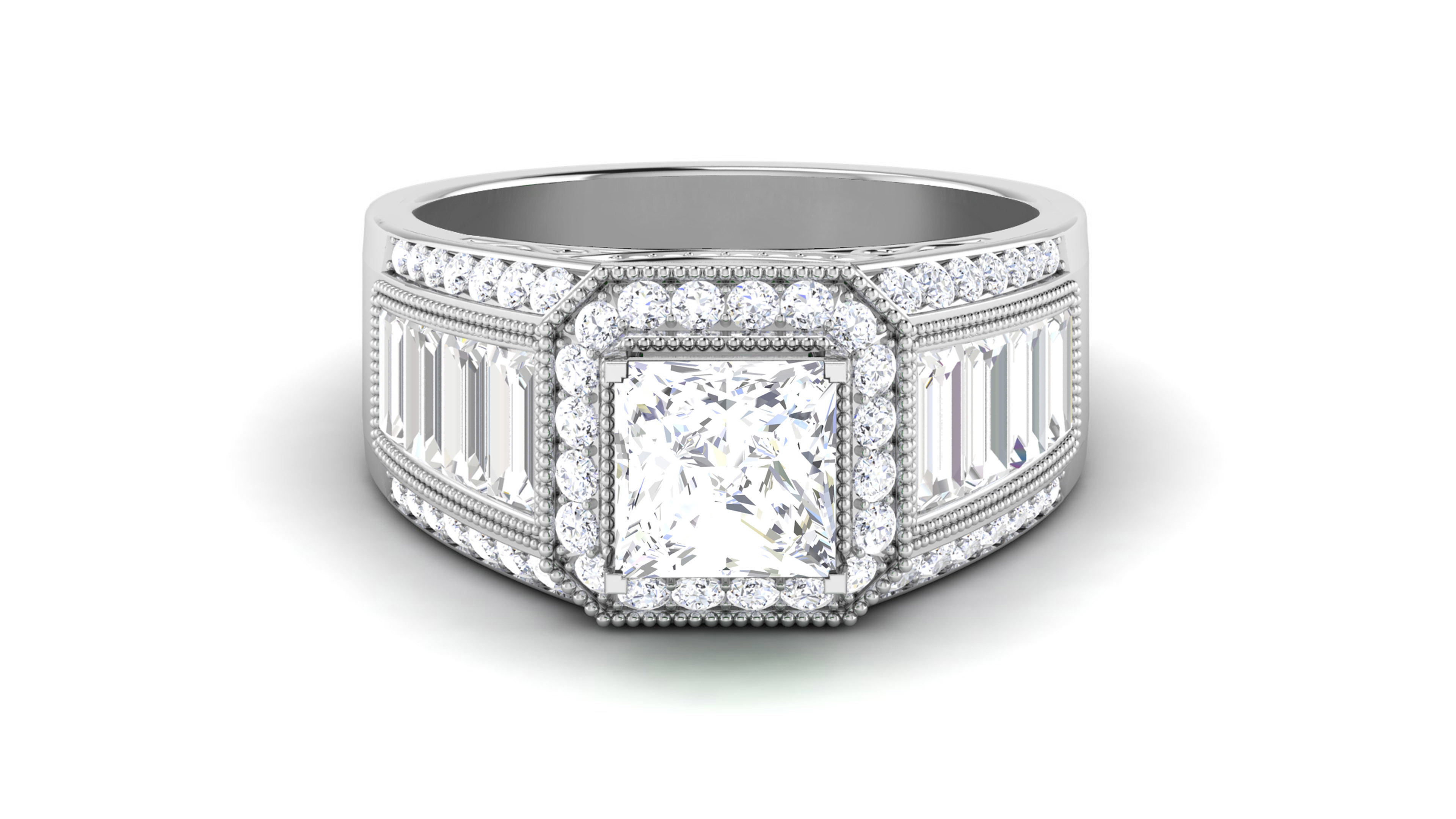 Solitaire ring 3dm stl render detail 3D print model 3D print model_3