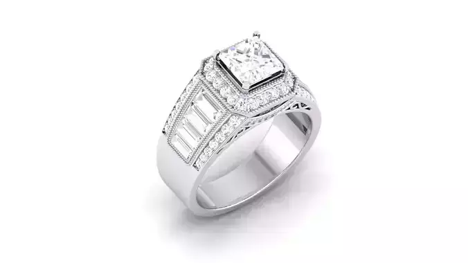 Solitaire ring 3dm stl render detail 3D print model