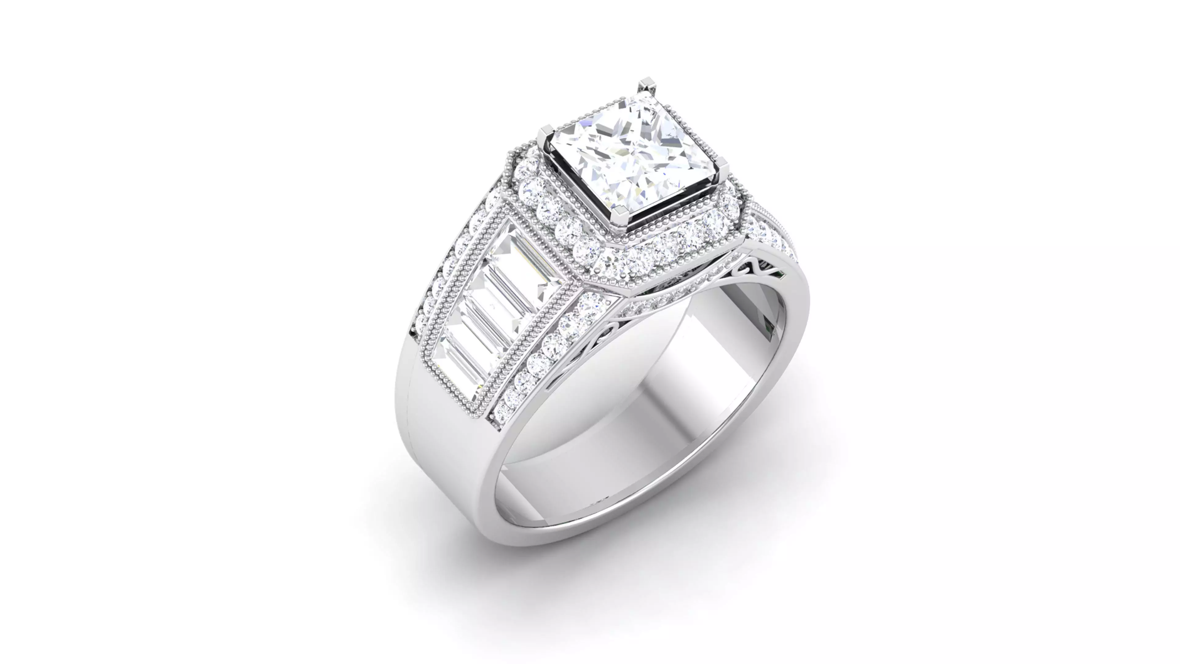 Solitaire ring 3dm stl render detail 3D print model 3D print model_0