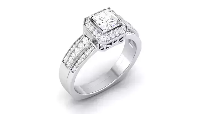 Solitaire ring 3dm stl render detail 3D print model