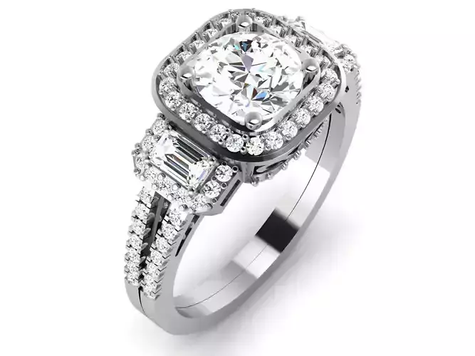 Solitaire ring 3dm stl render detail 3D print model