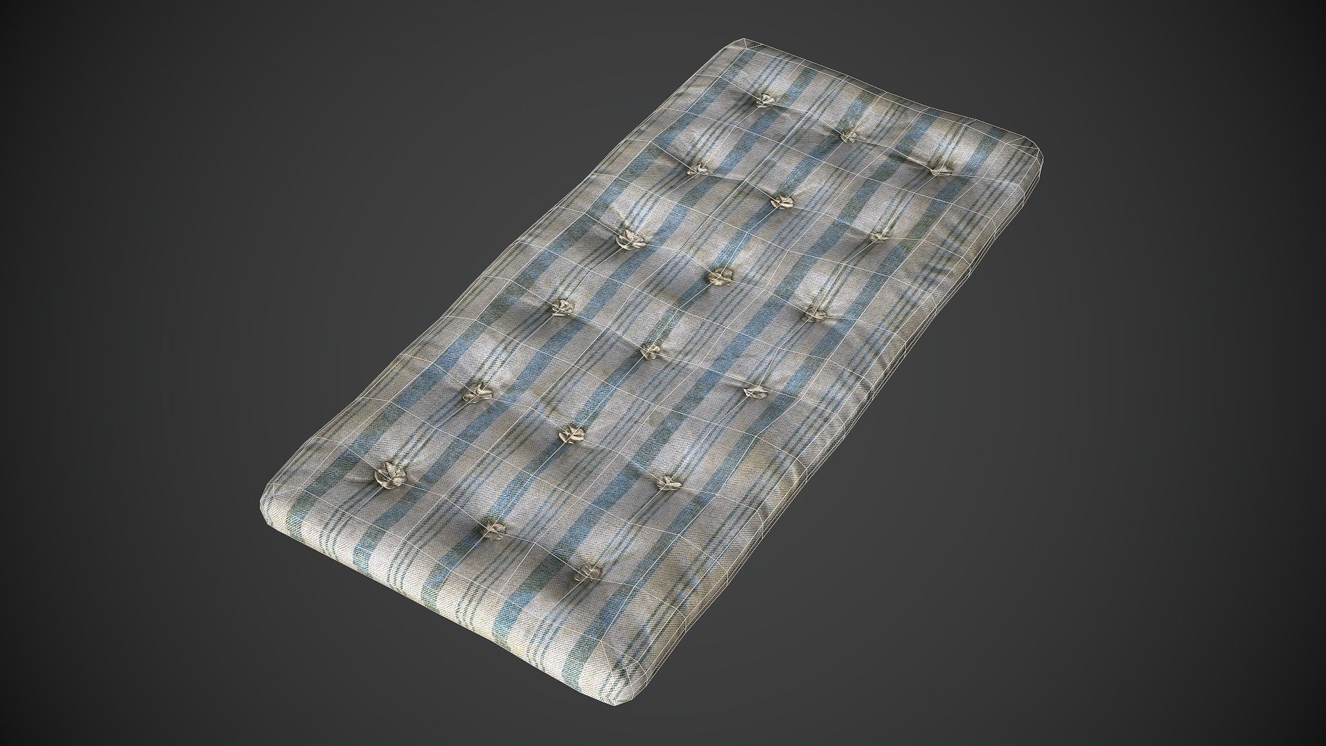 Mattress Old Low-poly 3D model_2