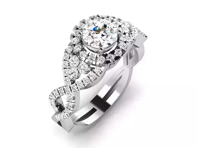 Solitaire ring 3dm stl render detail 3D print model