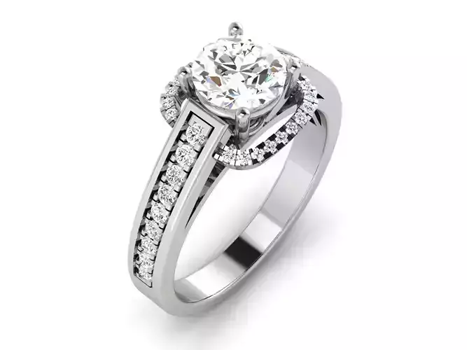 Solitaire ring 3dm stl render detail 3D print model