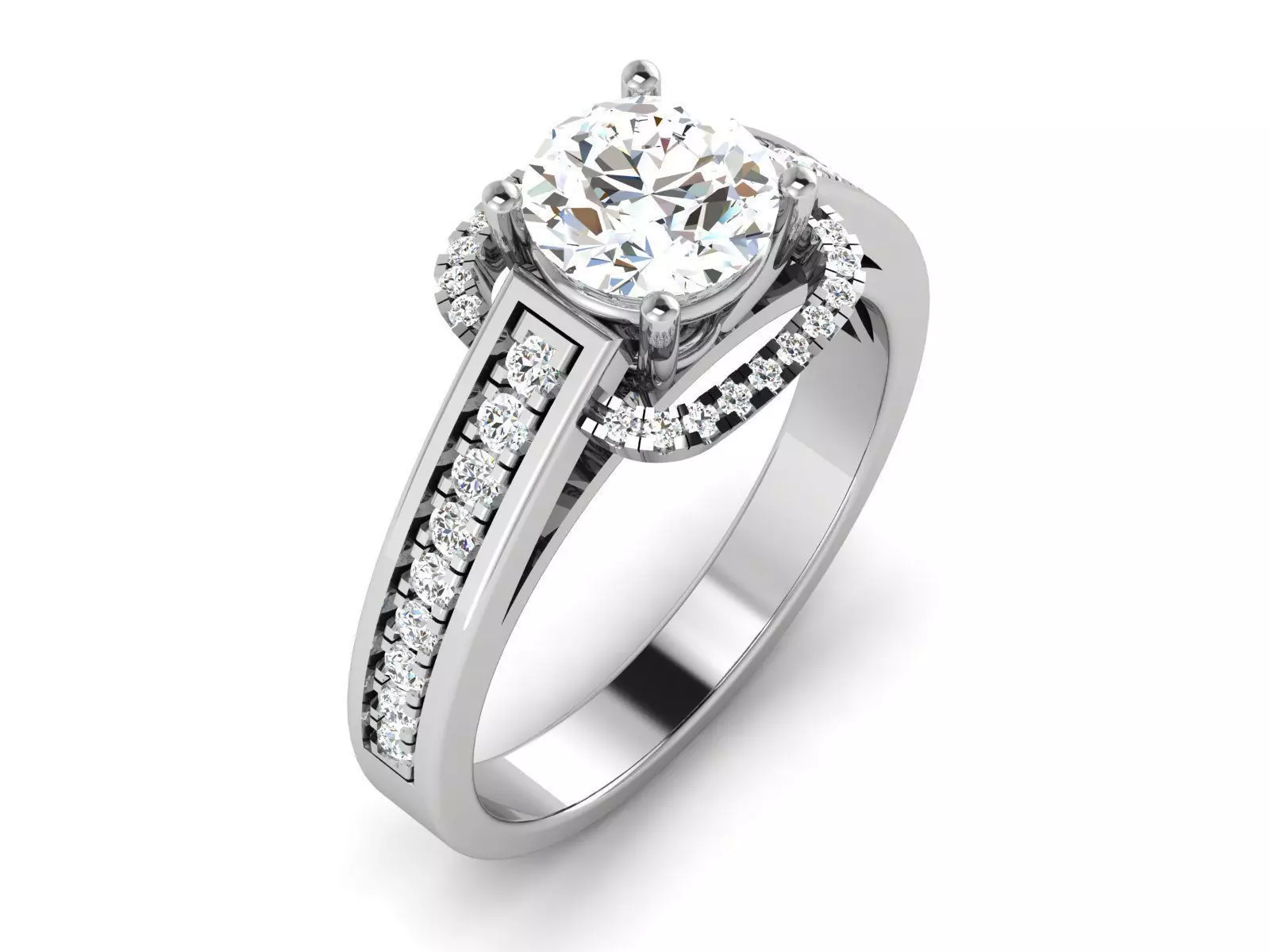 Solitaire ring 3dm stl render detail 3D print model 3D print model_0