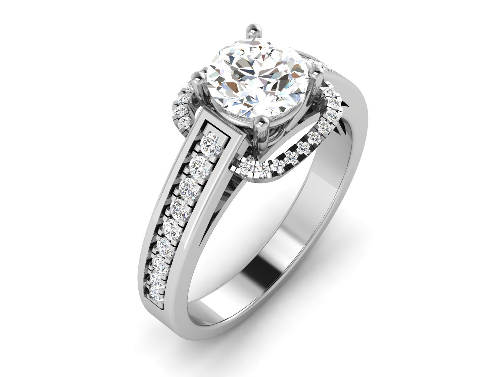 Solitaire ring 3dm stl render detail 3D print model 3D print model_1