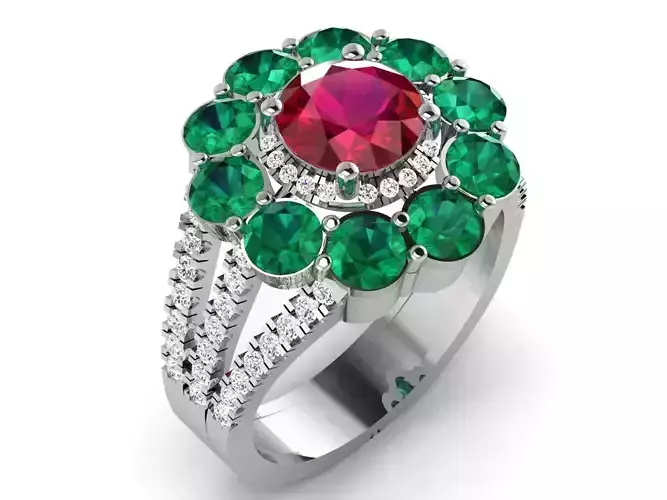 Solitaire ring 3dm stl render detail 3D print model