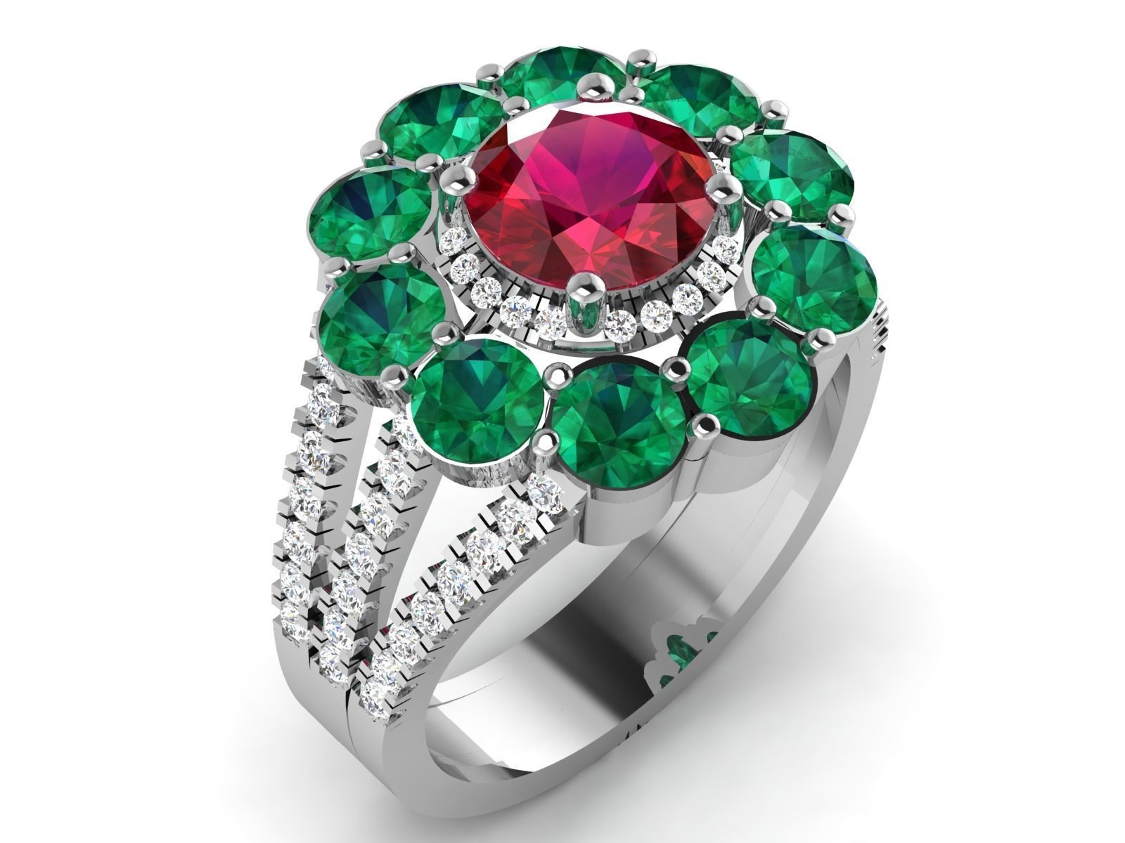 Solitaire ring 3dm stl render detail 3D print model 3D print model_1